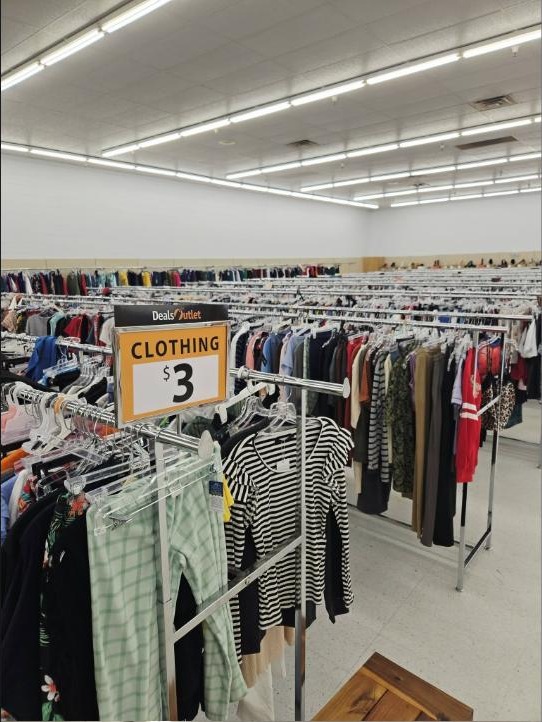 Clothing rack at Deals Outlet Warner Robins